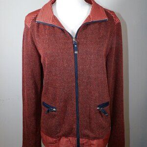 Onque Casual Women's Size Medium Zip Up Orange Jacket